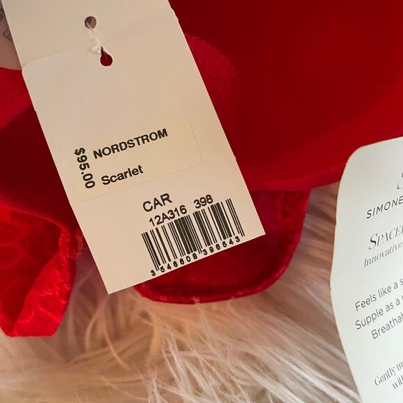 Simone Perele Caresse Spacer 3D T Shirt Bra Underwire Lightly Padded Red 34 F - Picture 14 of 14